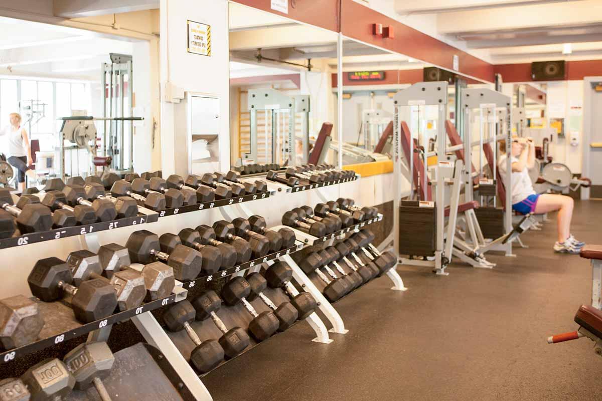 The weight room in Royal Brougham Pavilion